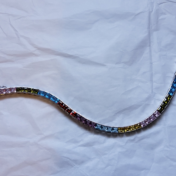 Sterling Silver RP Simulated Gemstone Bracelet - Picture 4 of 9